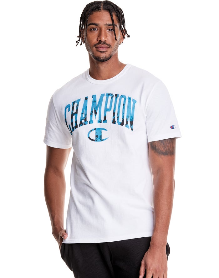 Camiseta Champion Hombre - Heritage Galaxy Dye Arch Logo ( Blancas ) 9624057-BC